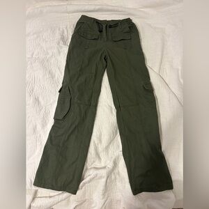 Brandy Melville Kim Cargo Pants, Color: Military Green